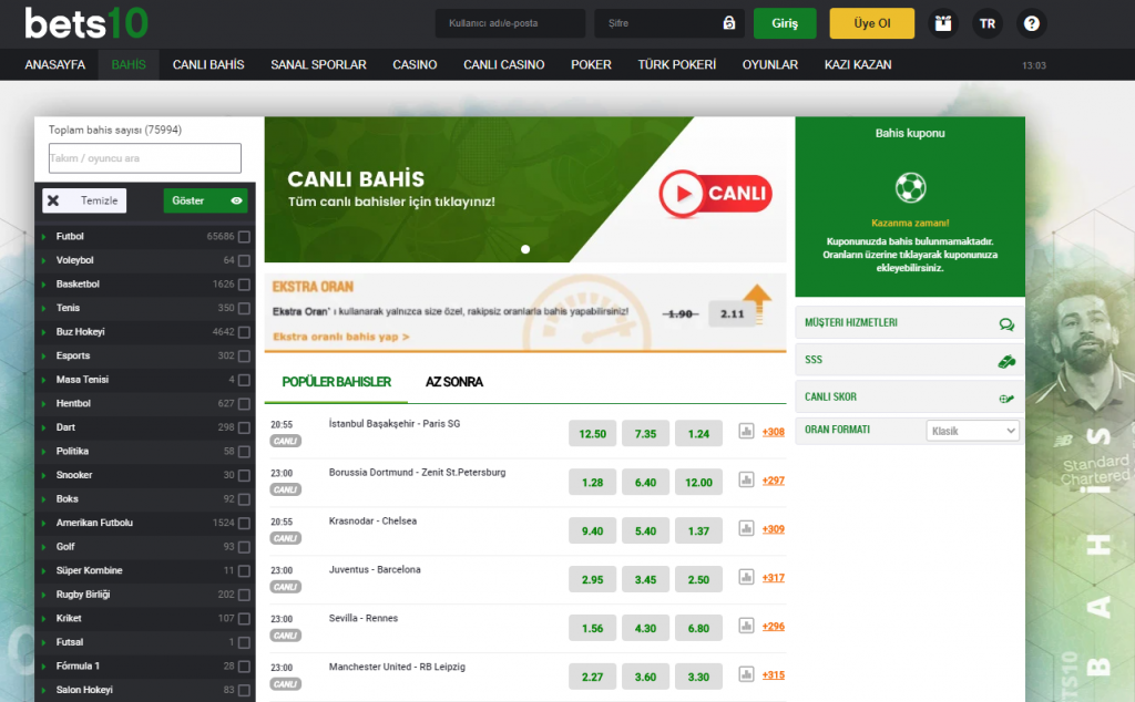 Bets10 Bahis ve Casino Oyunları 2021